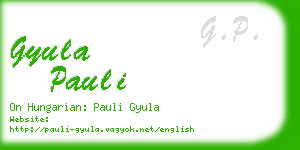 gyula pauli business card